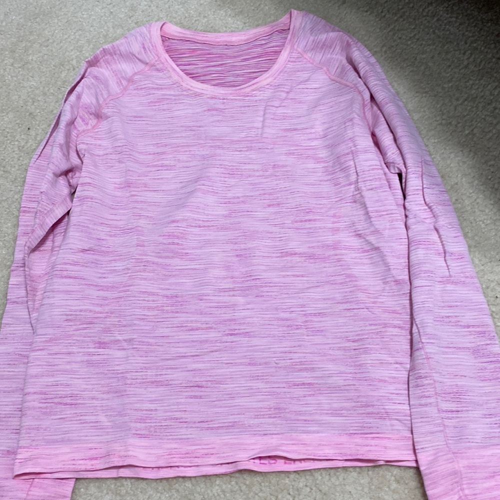 Lululemon heathered strawberry milkshake swiftly long sleeve cropped